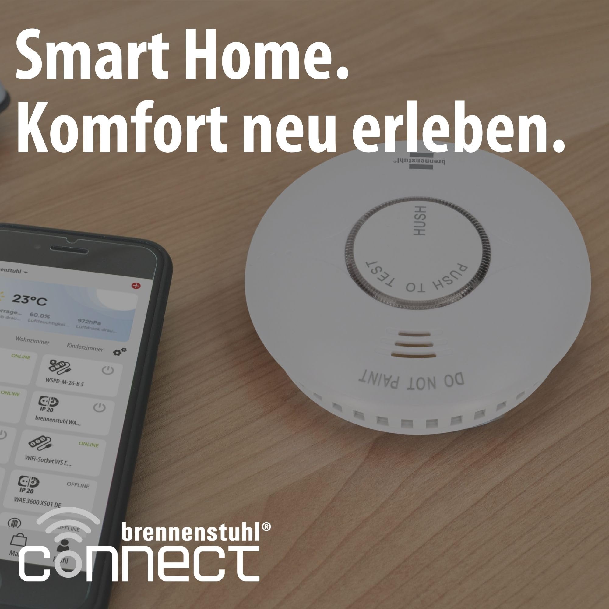 Brennenstuhl Connect WiFi Rauchwarmelder RM A 3020 mit App Benachrichtigung