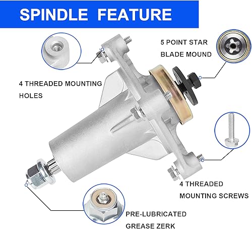 Miniatura 3 de Conjunto de husillo 192870 + polea 195945 para Craftsman Husqvarna Ariens Poulan, sustituye a 187292 532187281 532187292 567253301 587819701