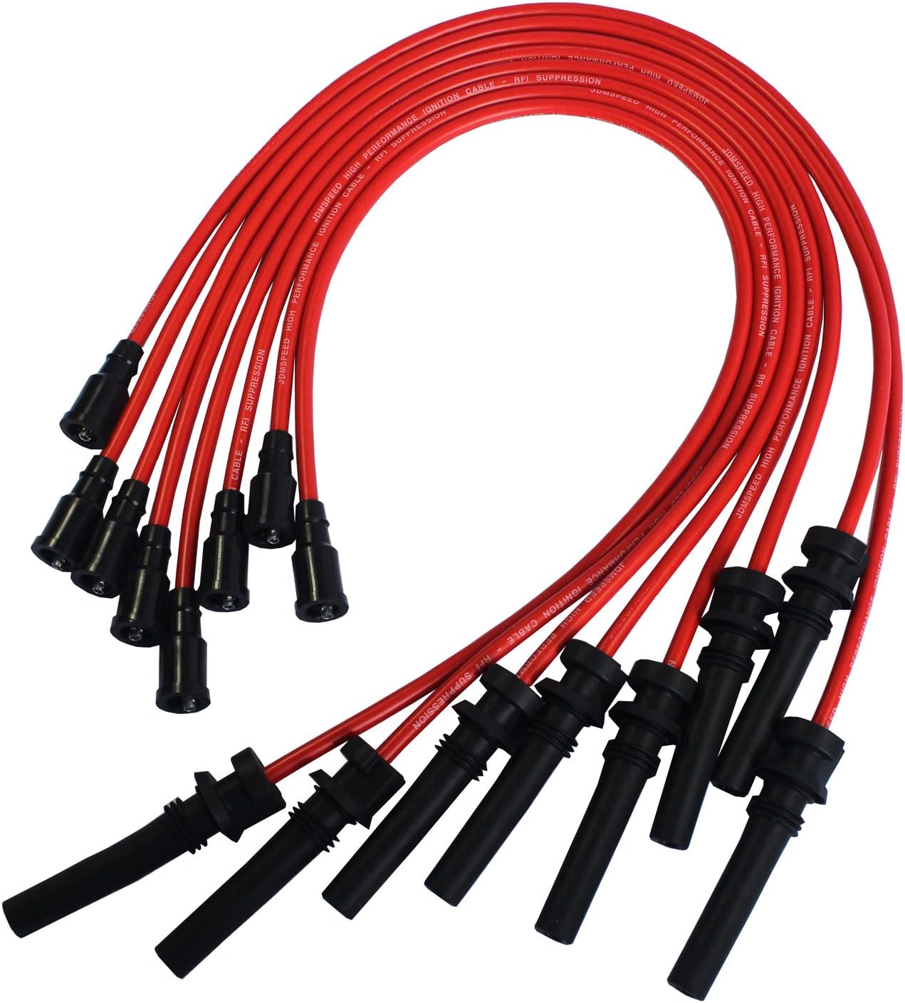 JDMSPEED New Red Silicone Spark Plug Wires Replacement For