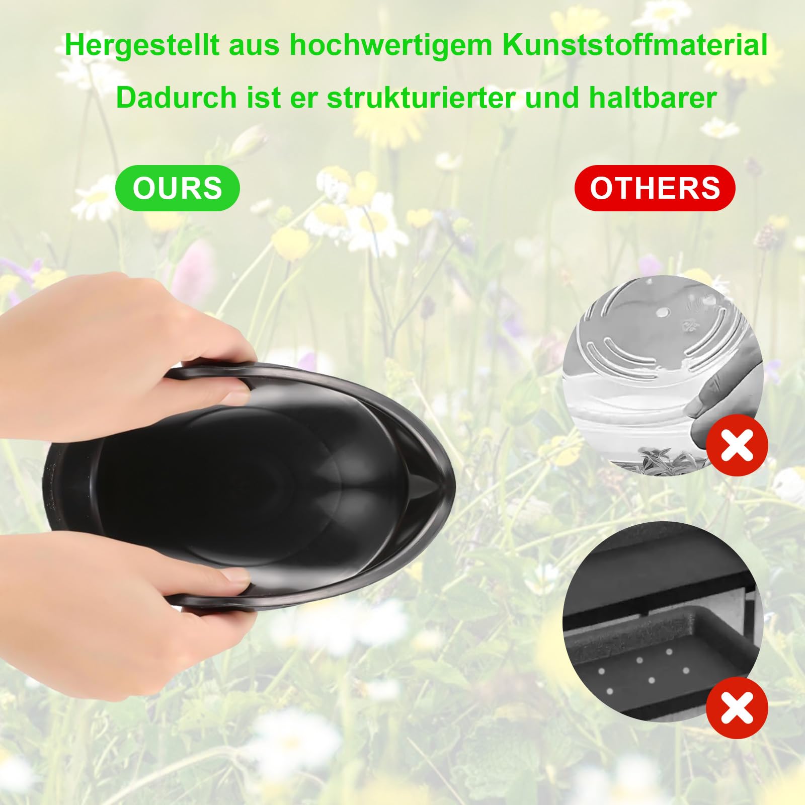 16 szt. podstawek pod doniczki, okrągłe, plastikowe podstawki na kwiaty, okrągłe, 12/16/18/22 cm, do użytku wewnątrz i na zewnątrz, z 24 etykietami, 16 szt