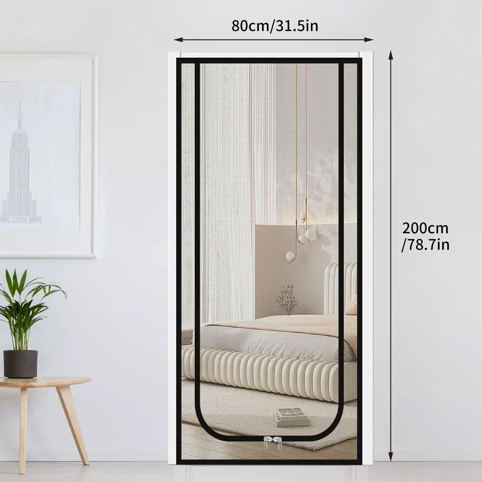 Rejilla para Gatos y Puerta de Balcón - Malla Segura para Mascotas en Salón, Dormitorio, Cocina y Terraza - Resistente y Gruesa para Evitar Escapes (80 x 200)