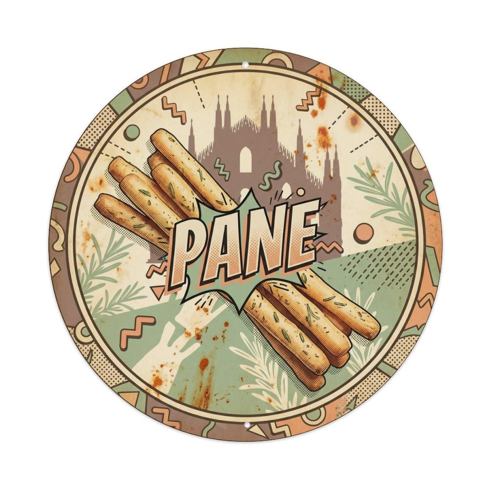 Bread Loaf Village Bakery Italian Sourdough Bold Pop Metal Tin Sign