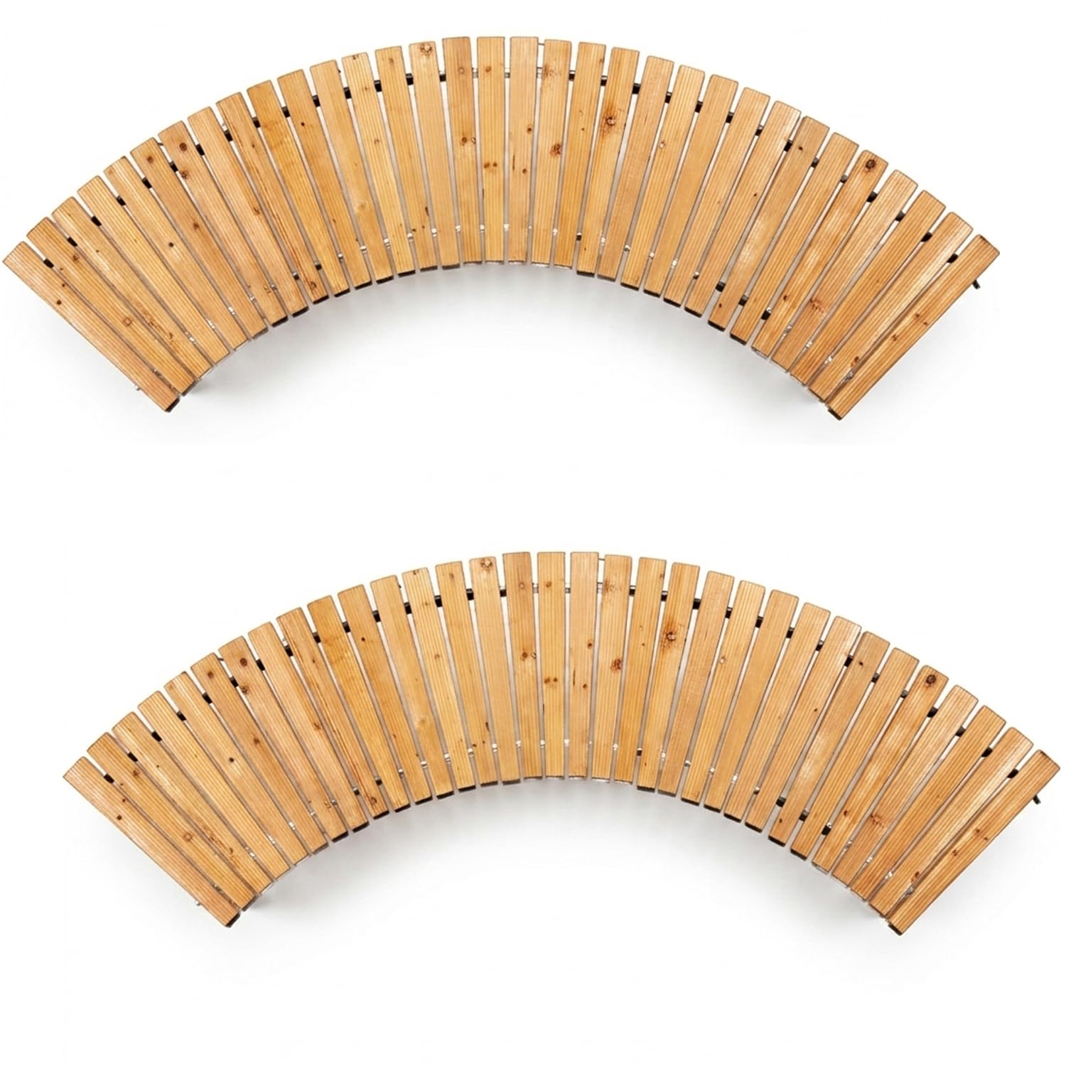 Woodside Roll Out Garden Walkway 6ft Curved 2 Pack Wooden Garden Pathway 366cm x 43cm Foldable Outdoor Walkway for Lawns, Gravel, Stones & Borders Weather Resistant Fir Wood