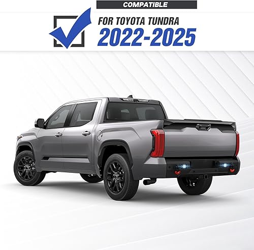 Vista 82 de Parachoques trasero todoterreno compatible con camioneta Toyota Tundra 2007 2008 2009 2010 2011 2012 2013 parachoques de ancho completo con placa