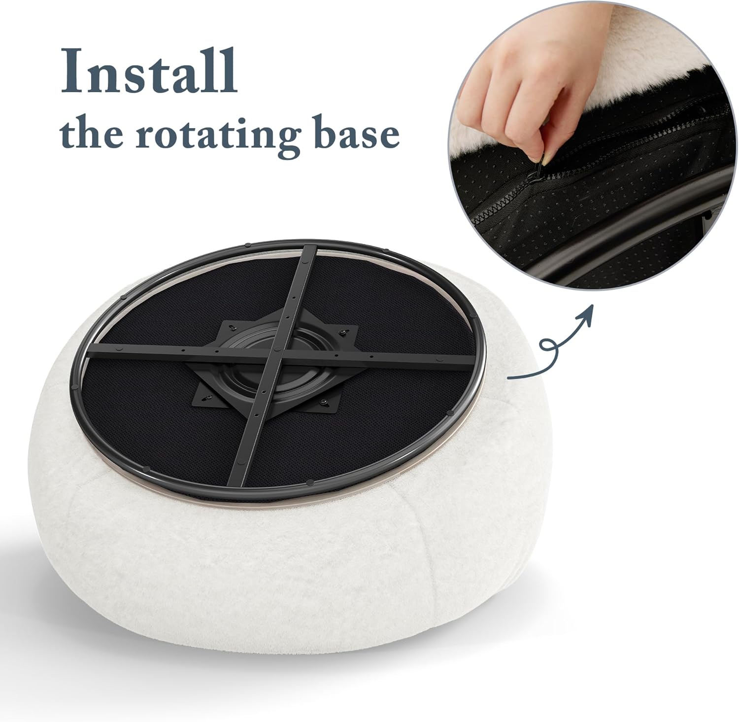 Gericco 36.6" Swivel Base Accessory for Accent Chair & Reading Chairs – Heavy-Duty Rotating Stand with 360° Motion (Fits Round Lounge Chairs)