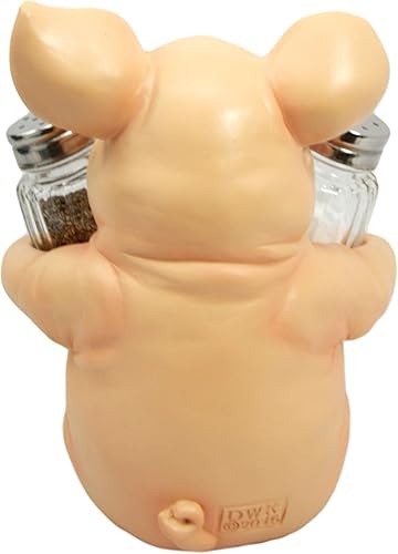 Miniatura 4 de Ebros Gift Animal Farm Granero Cerdo Cerdo Sal Pimienta Shakers Titular Estatuilla Cerdo Cerdo Caprichoso Cerdo Tocino Piglet Estatua Organizador de