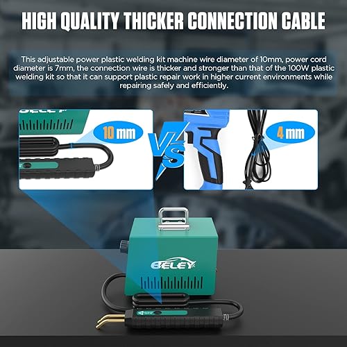 Miniatura 5 de BELEY - Kit de soldador de plástico con grapadora en caliente ajustable de 25 W, 65 W, 100 W, máquina de soldadura de reparación de plástico,