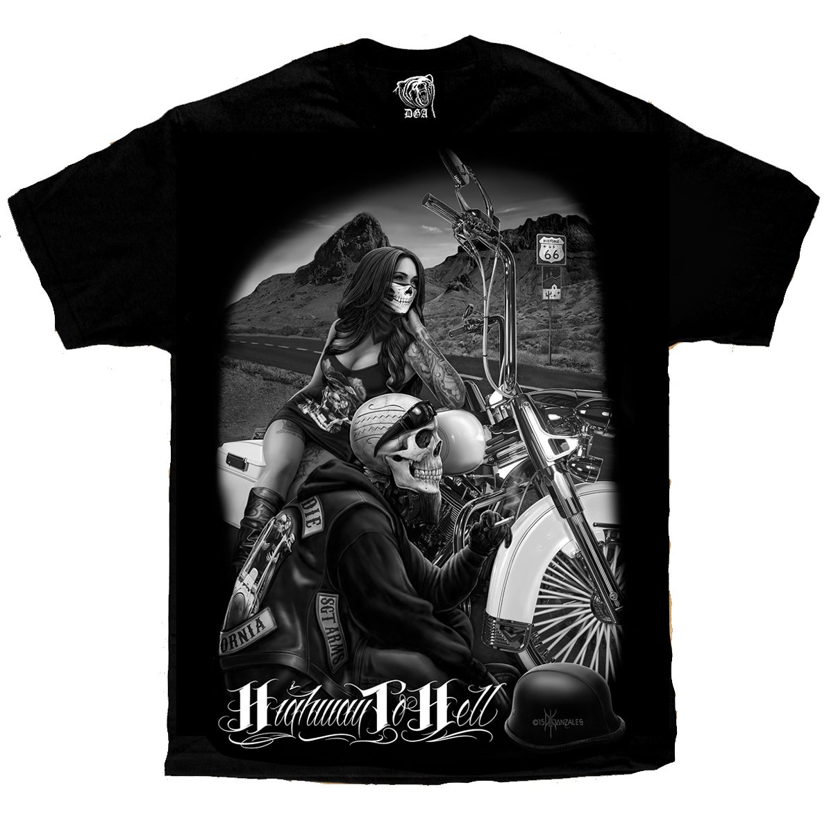 DGA David Gonzales ArtMen's David Gonzales Art DGA Highway to Hell Ride Or Die T Shirt