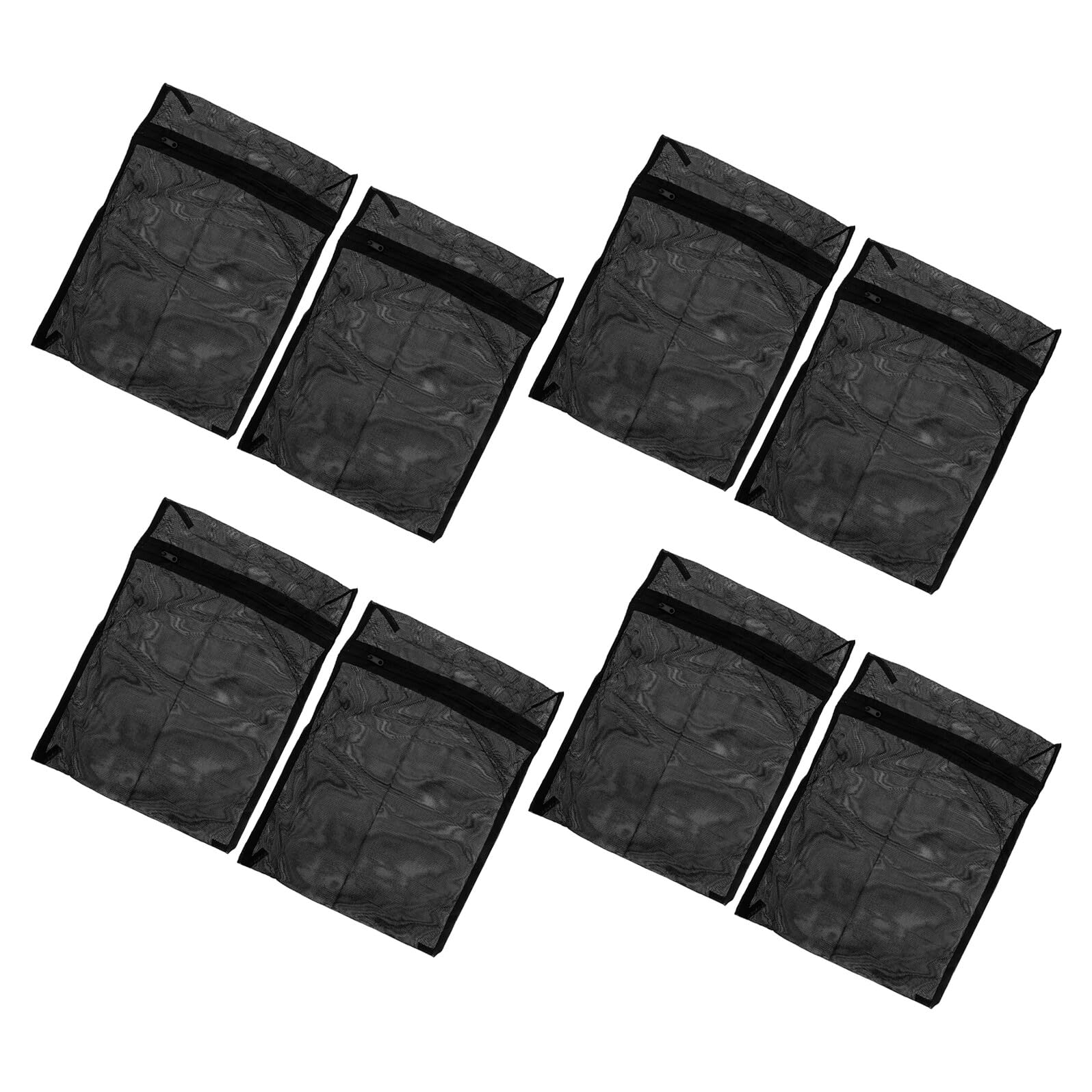 BESPORTBLE 8 Sacchetti per Bucato in Rete Nera 30X40 CM Borsa per Lavaggio Delicati in Poliestere Traspirante Zip Organizer per Indumenti Intimi e Calzini Protezione Anti-Groviglio per