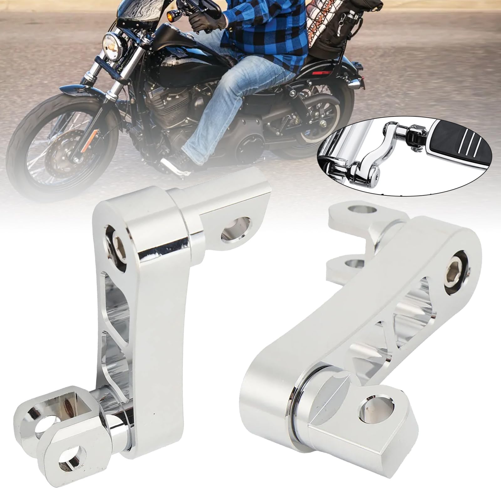 LTQSIV Motorrad Pedale - 360° Verstellbar, Aluminium, Für Tourenräder