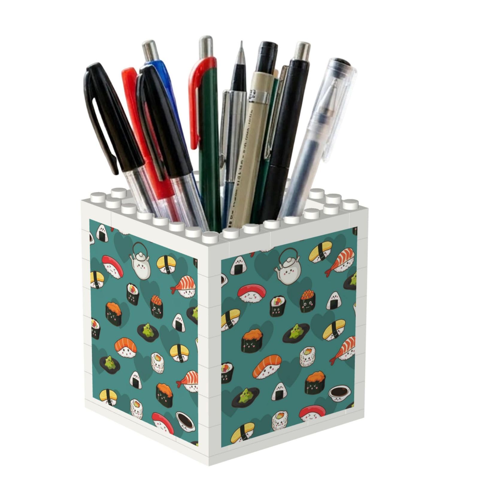 Poadnly Cute Sushi, Pen Pot Pencil Holder for Office Home School, Compact Desk Organiser for Office Stationery