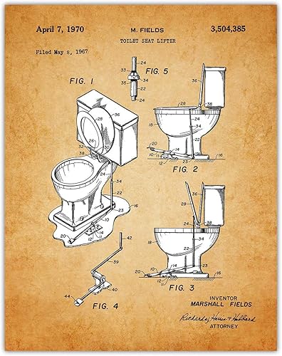 Buzz Unplugged Toilet Patent, Vintage Pantent Design Bathroom Art - Add A Touch of Humor to Your Home with Unframed 11x14 Unique Funny Bathroom Wall