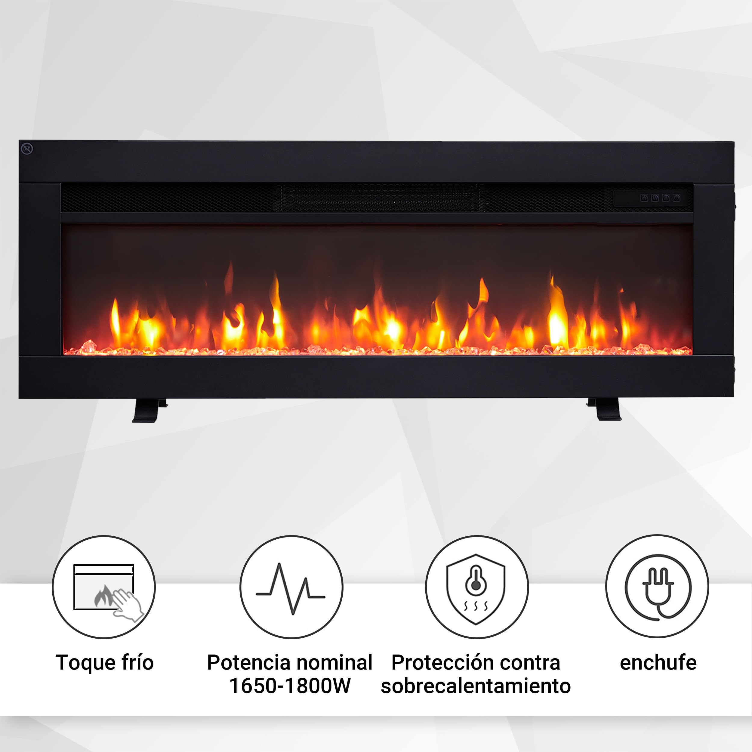 BALDERIA Agnes 36 - Chimenea eléctrica Decorativa de Pared con Efecto Llama LED