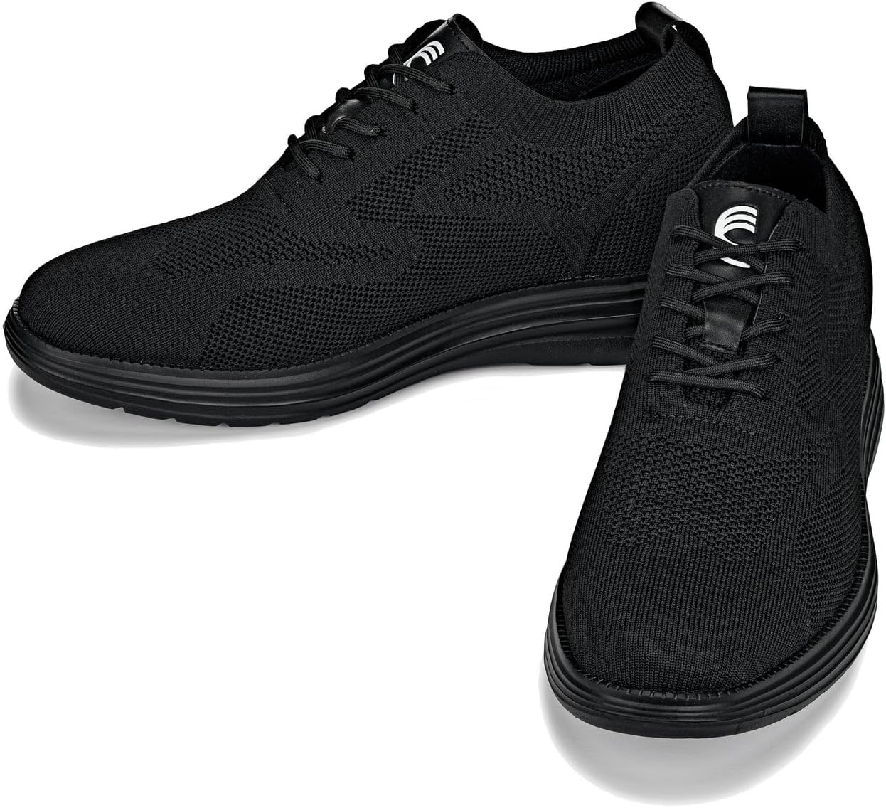 CALTO Men's Invisible Height Increasing Elevator Shoes - Black/Black Sole Ultra Light-Weight Lace-up Knitted Sporty Walker - 2.8 Inches Taller - X2631 - Size 9 D(M) US - Image 6