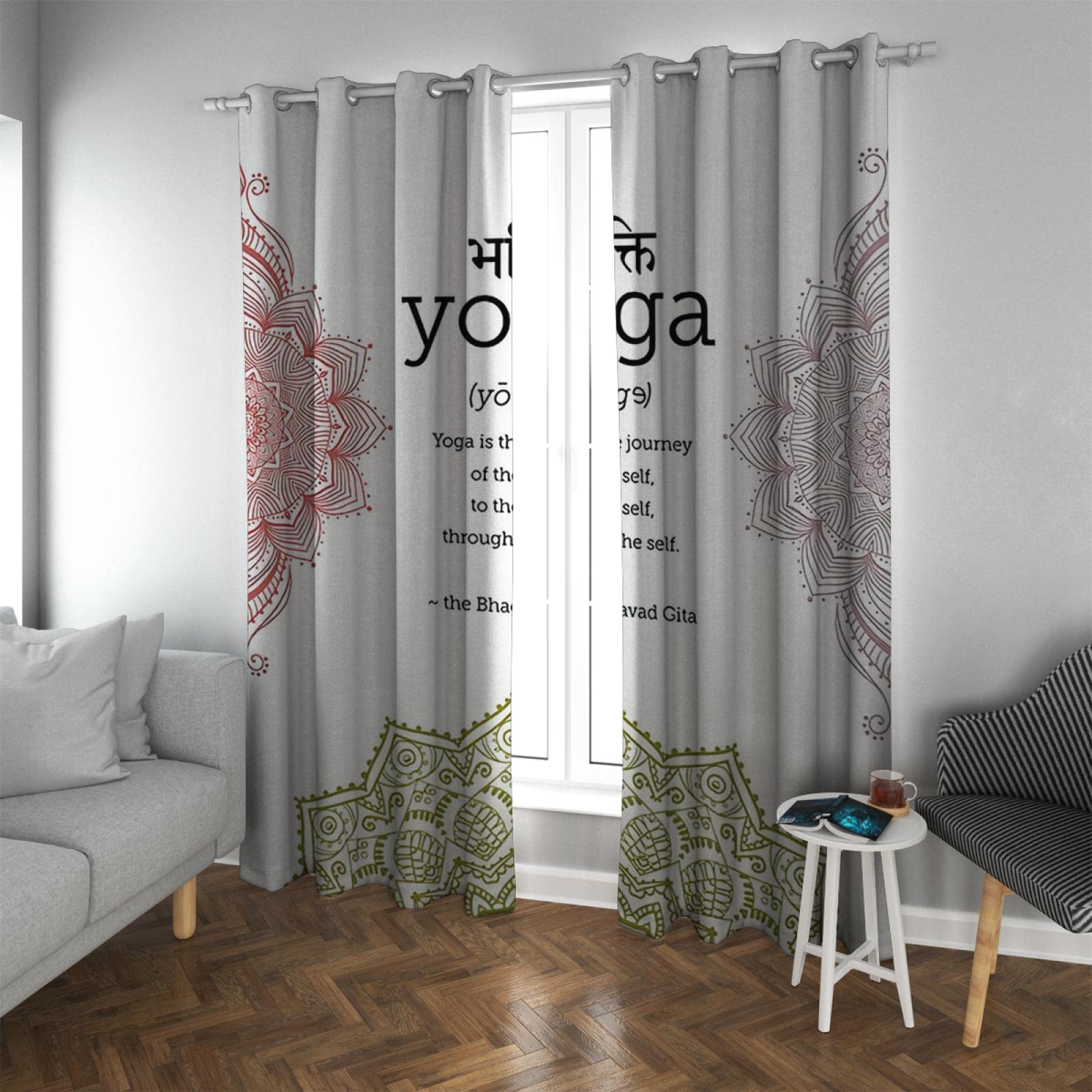 Tende oscuranti minimaliste moderne Anello creativo modello floreale Top Room Oscuramento della finestra Trattamento per l'arredamento della stanza yoga 214 x 107 cm