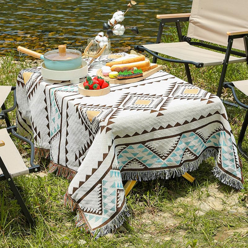 Mantel bohemio lavable de algodón para proteger el sofá de mascotas con borlas