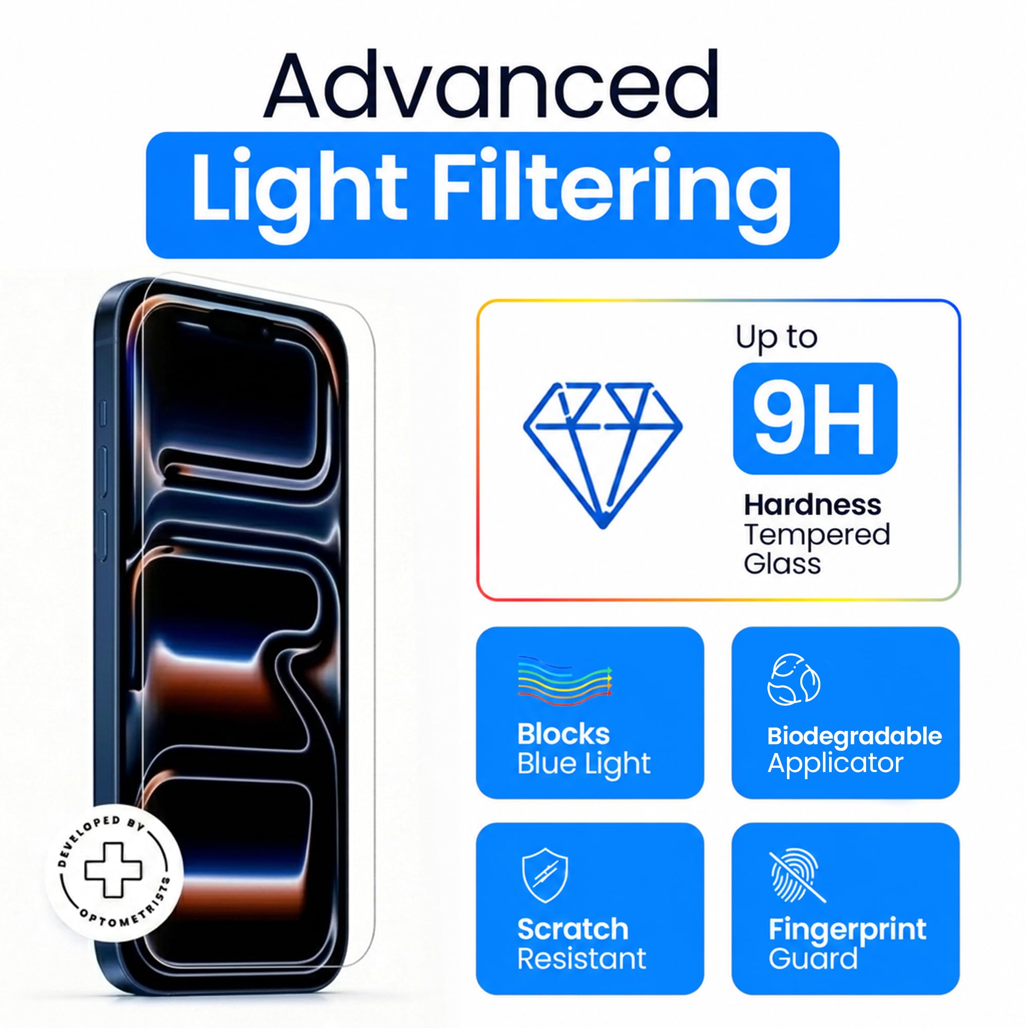 Ocushield Protector de pantalla de privacidad para 17 Max - Cristal templado antiespía, filtro de luz azul, 95% de transparencia, instalación sin burbujas, resistente a los arañazos, compatible con