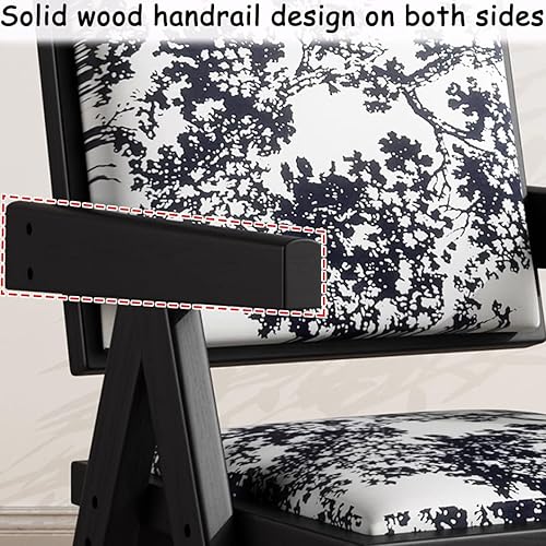 Miniatura 6 de YVYKFZD Juego de sillas de comedor de madera maciza, sillas de cocina sin brazos, silla de comedor tapizada con respaldo, sillón de terciopelo,