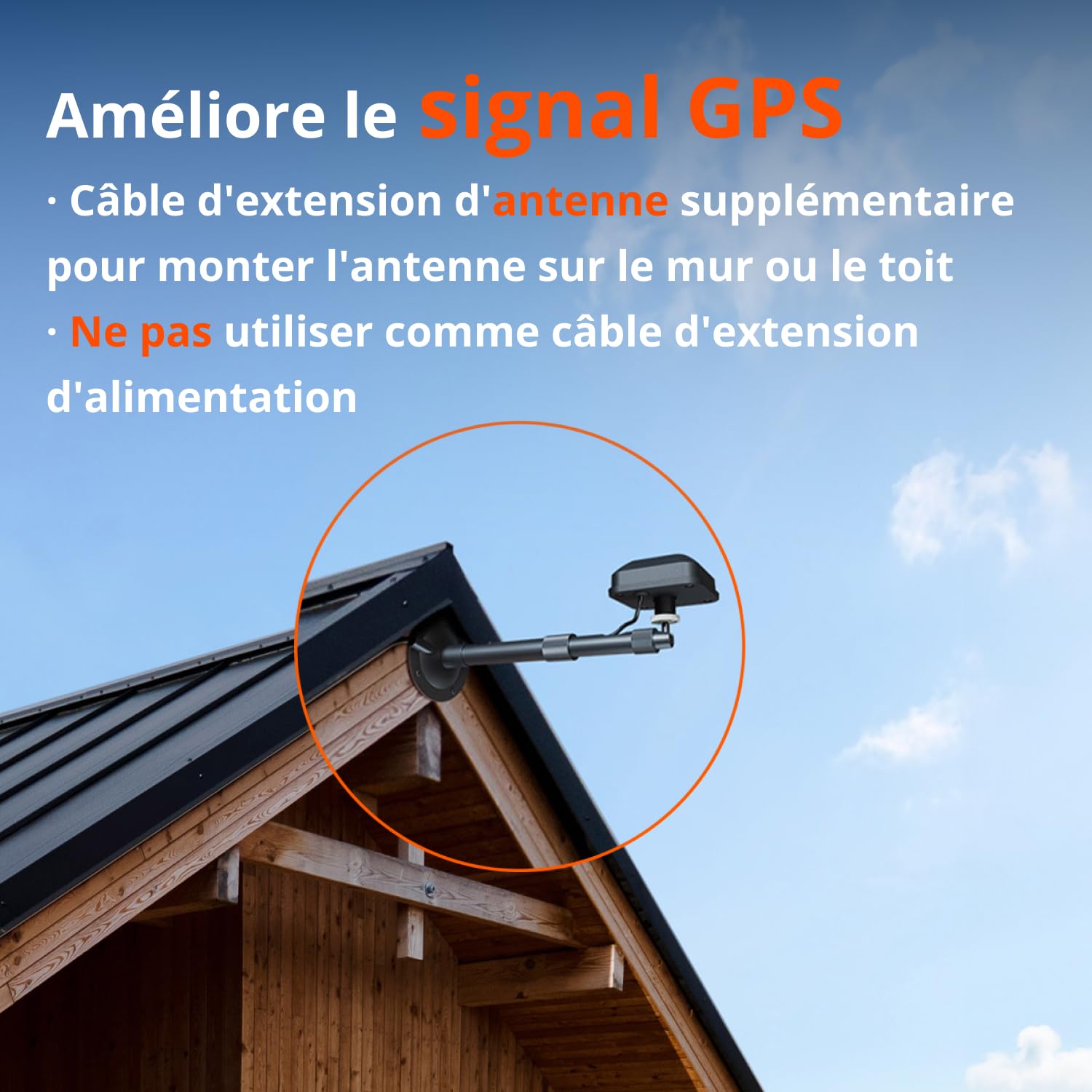Segway Câble D'Extension D'Antenne 10 M, Accessoire Pour Tondeuses Robotisées I105E, I108E, H500E-Vf, H800E-Vf, H1500E-Vf, H3000E-Vf