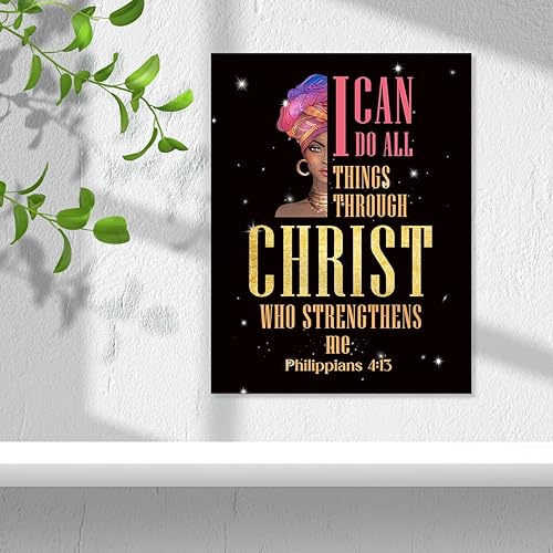 Miniatura 5 de Decoración de pared con versículos bíblicos inspiradores, I Can Do All Things Through Christ Who Strengthens Me Philippians 4:13, póster impreso en