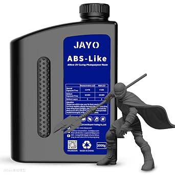 JAYO 2000G ABS Like Resin for 3D Printer, 405nm UV Curing Photopolymer Rapid 3D Resin for 2K 4K 6K 8K LCD/DLP/SLA 3D Printers, Non-Brittle & High Toughness & Low Shrinkage, 2KG Dark Grey