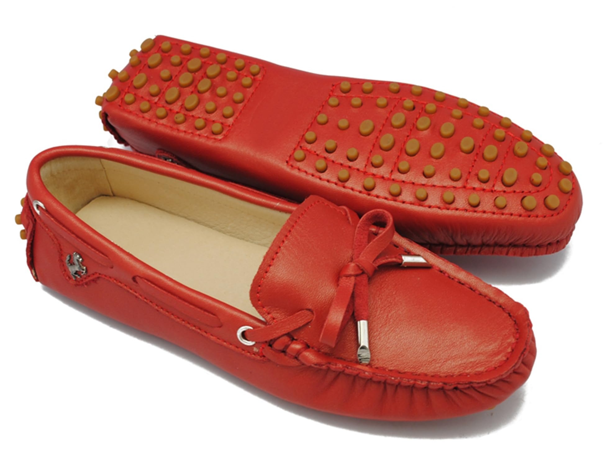 Buty do jazdy samochodem, damskie, wsuwane, zamszowe, na co dzień, mokasyny, buty na łódź, YB9602, Gładka skóra, ciemnoczerwona, 37 EU