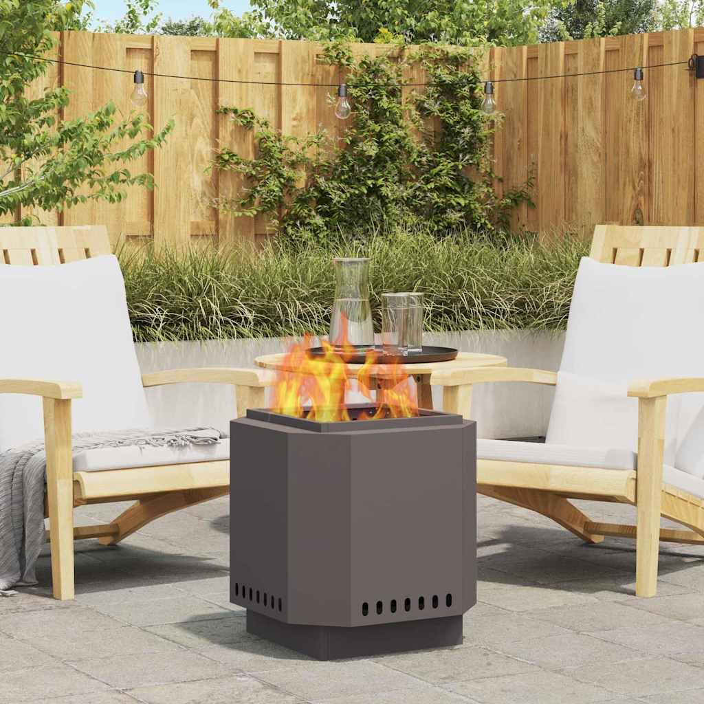 vidaXL Tazón de Fuego sin Humo Negro 48 x 48 x 51 cm Acero Oxidado | Hecha de acero resistente tratado en frío, Aguanta altas temperaturas sin problema, Elegante y simple,