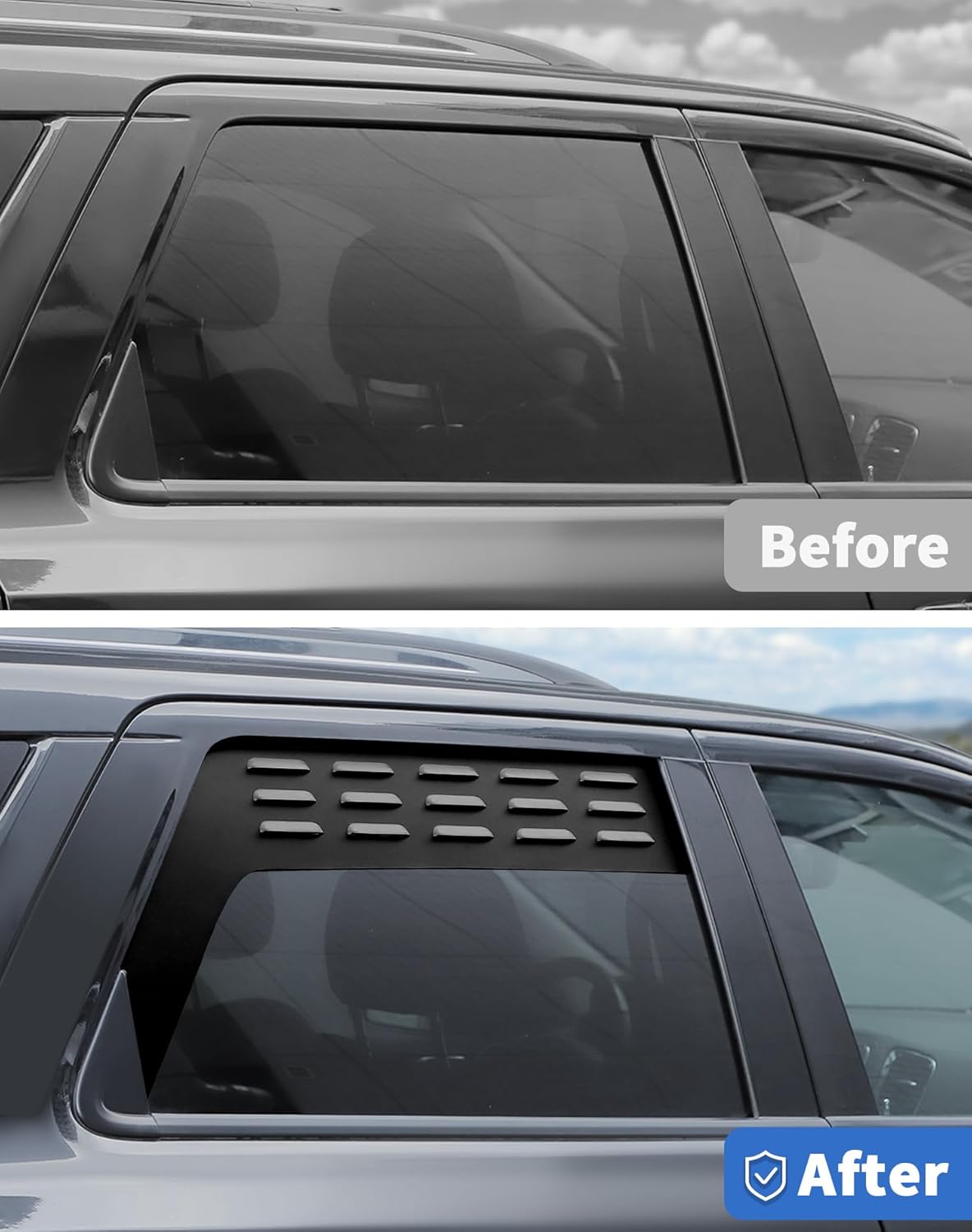 2PCS Rear Door Window Glass Louver Air Vent Plate for Jeep Grand Cherokee/Durango 2011-2020