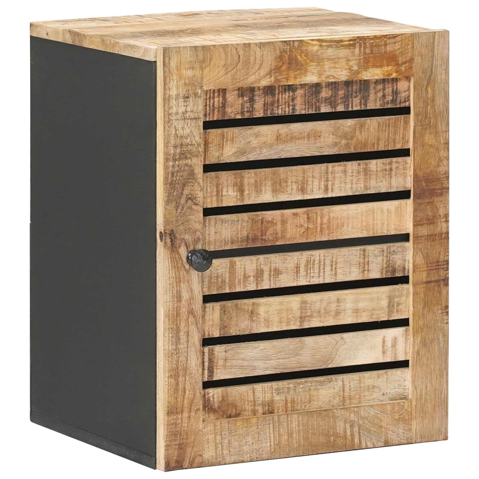 Mueble colgante de madera de mango marrón y negro 38 x 33,5 x 48 cm