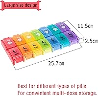 Vista 2 de Organizador de pastillas 2 veces al día, pastillero semanal de 7 días, contenedor de píldoras AM/PM de viaje, planificador de medicamentos