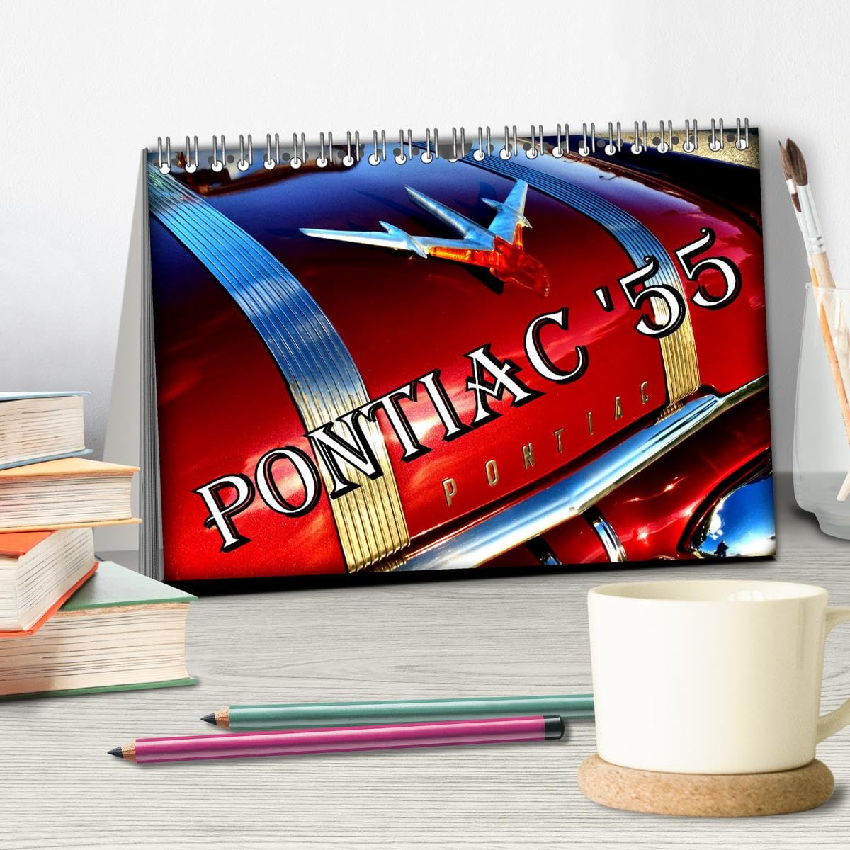 PONTIAC '55 (Tischkalender 2026 DIN A5 quer), CALVENDO Monatskalender: Oldtimer der US-Marke Pontiac aus dem Jahre 1955 in Kuba