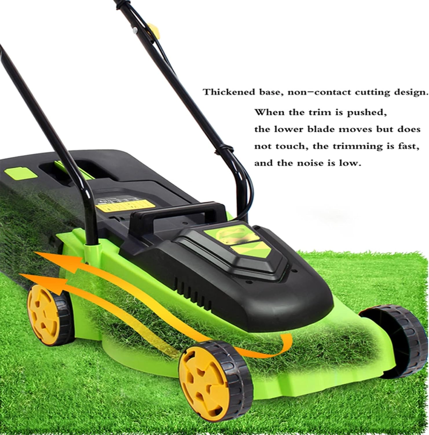 12-Inch Electric Lawn Mower Corded Electric Walk-Behind Push Mower Portable Outdoor Corded Electric Lawn Mower