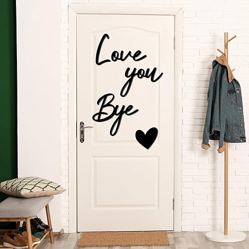 Miniatura 8 de Letrero con texto en inglés Love You Bye, decoración de madera sobre la puerta, calcomanías para despegar y pegar, calcomanías de pared para el