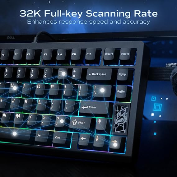 OOCTPK Mechanical Keyboard, Chilkey Slice75 HE Gaming Keyboard Wired, 75% Hall Effect Magnetic Aluminum Keyboard with WS Flux HE Clacky Switch, Rapid Trigger, 8K Polling, RGB Custom, PC/Mac Support