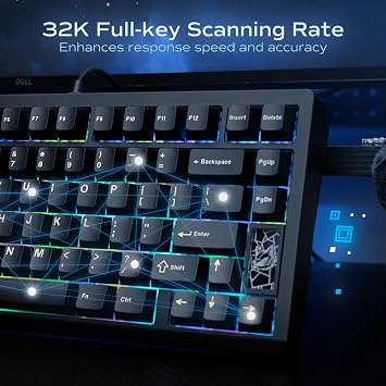 OOCTPK Mechanical Keyboard, Chilkey Slice75 HE Gaming Keyboard Wired, 75% Hall Effect Magnetic Aluminum Keyboard with WS Flux HE Clacky Switch, Rapid Trigger, 8K Polling, RGB Custom, PC/Mac Support