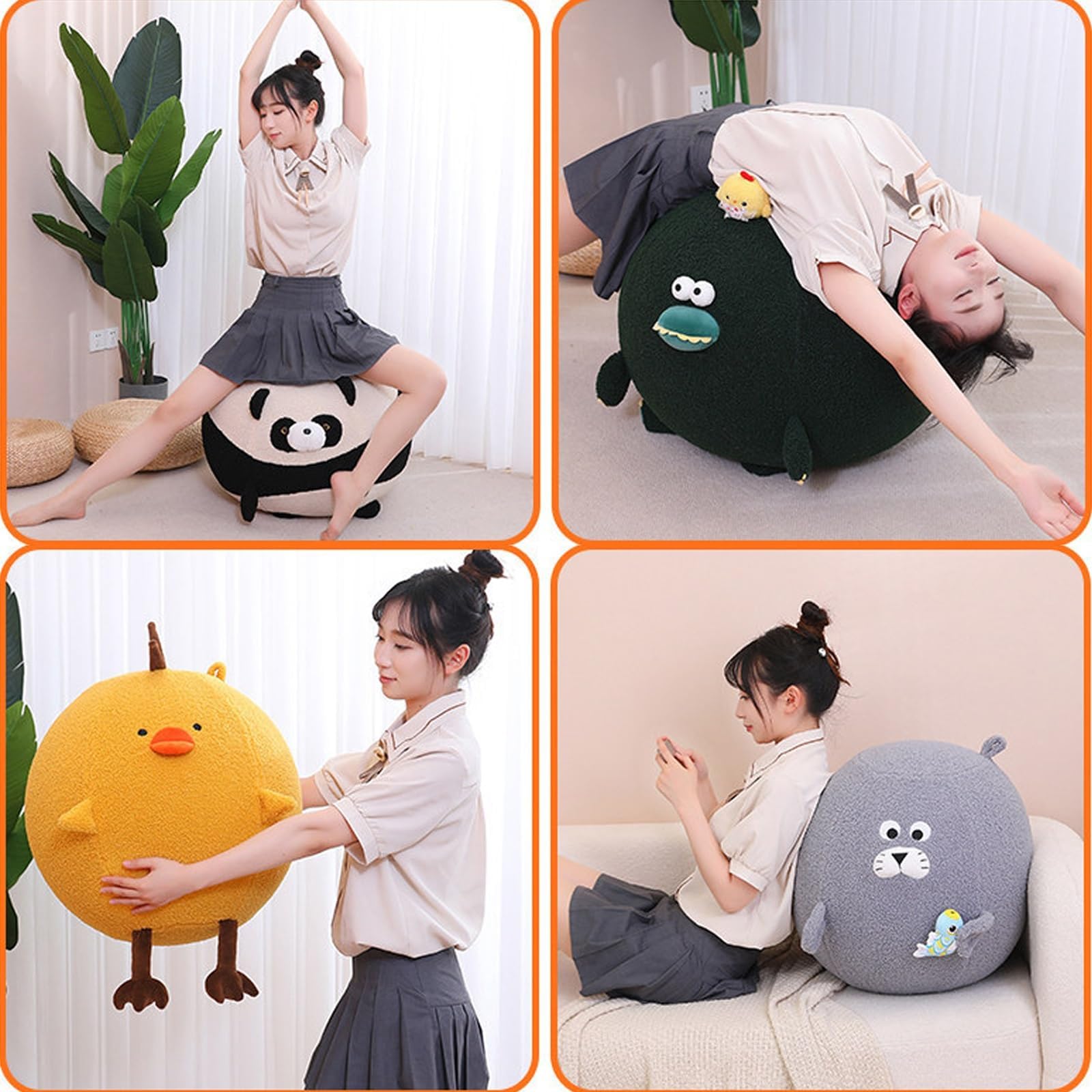 Gymnastikball Sitzball Büro Süßer Yogaball Dauerhaft Gymnastikball Abdeckung Staubdicht Faltbarer Stoffbezug Für Büro, Zuhause, Yoga, Pilates Und Schwangerschaft Auf,001,60cm