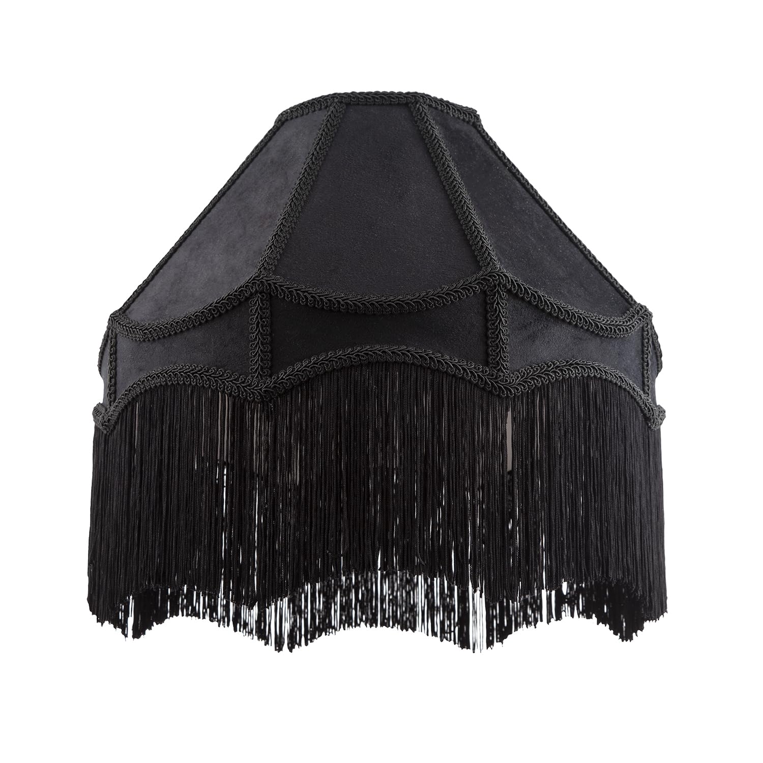 Happy Homewares Traditional Victorian Empire 40Cm Lamp Shade In Jet Black With Tassels from B&Q