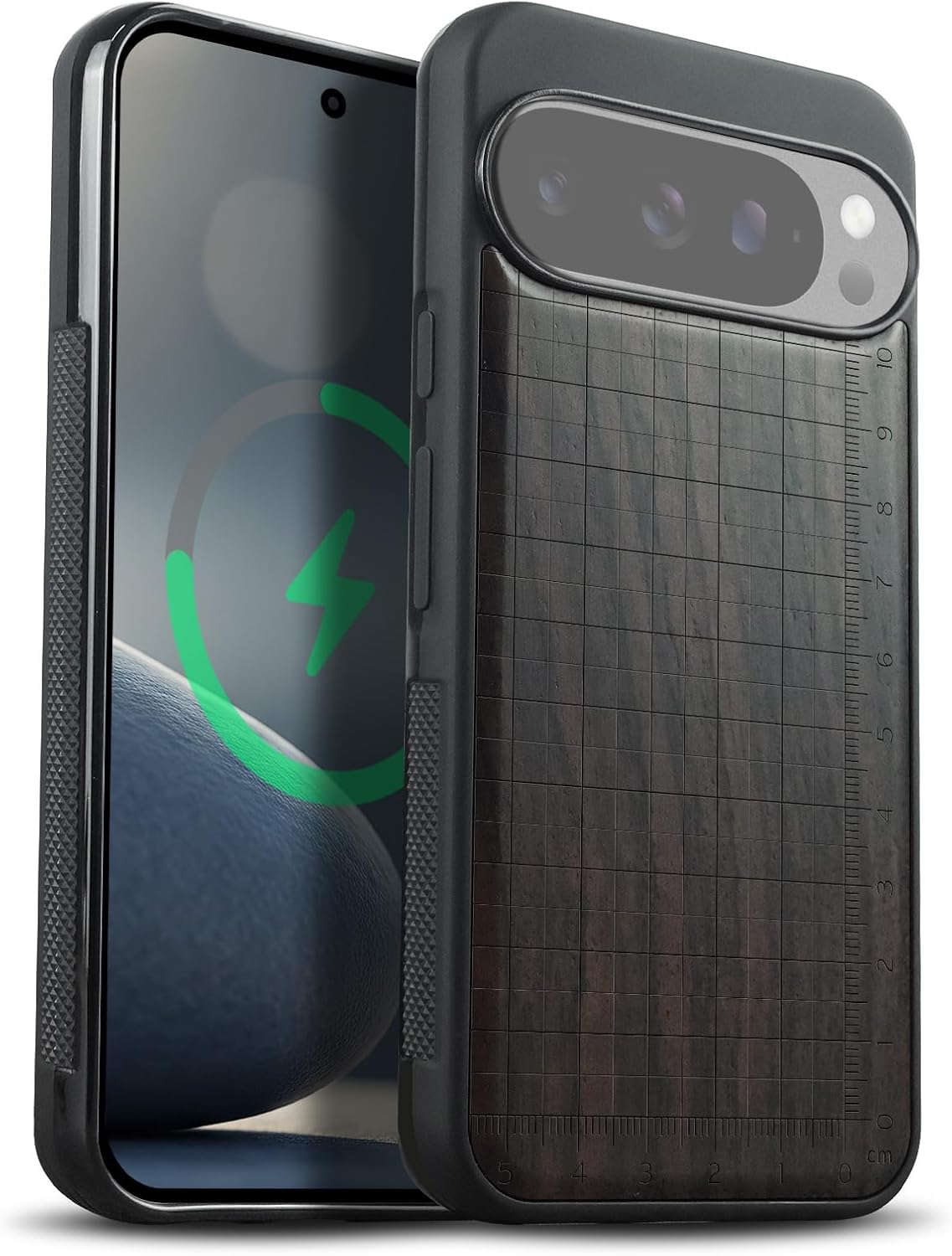 Carveit Magnetic Wooden Case for Google Pixel 10 Pro XL Case, Wood Artisan Engraved & Soft TPU Shockproof Cover, Compatible with MagSafe Wireless Chargers (Lotus Mandala Essence) Walnut