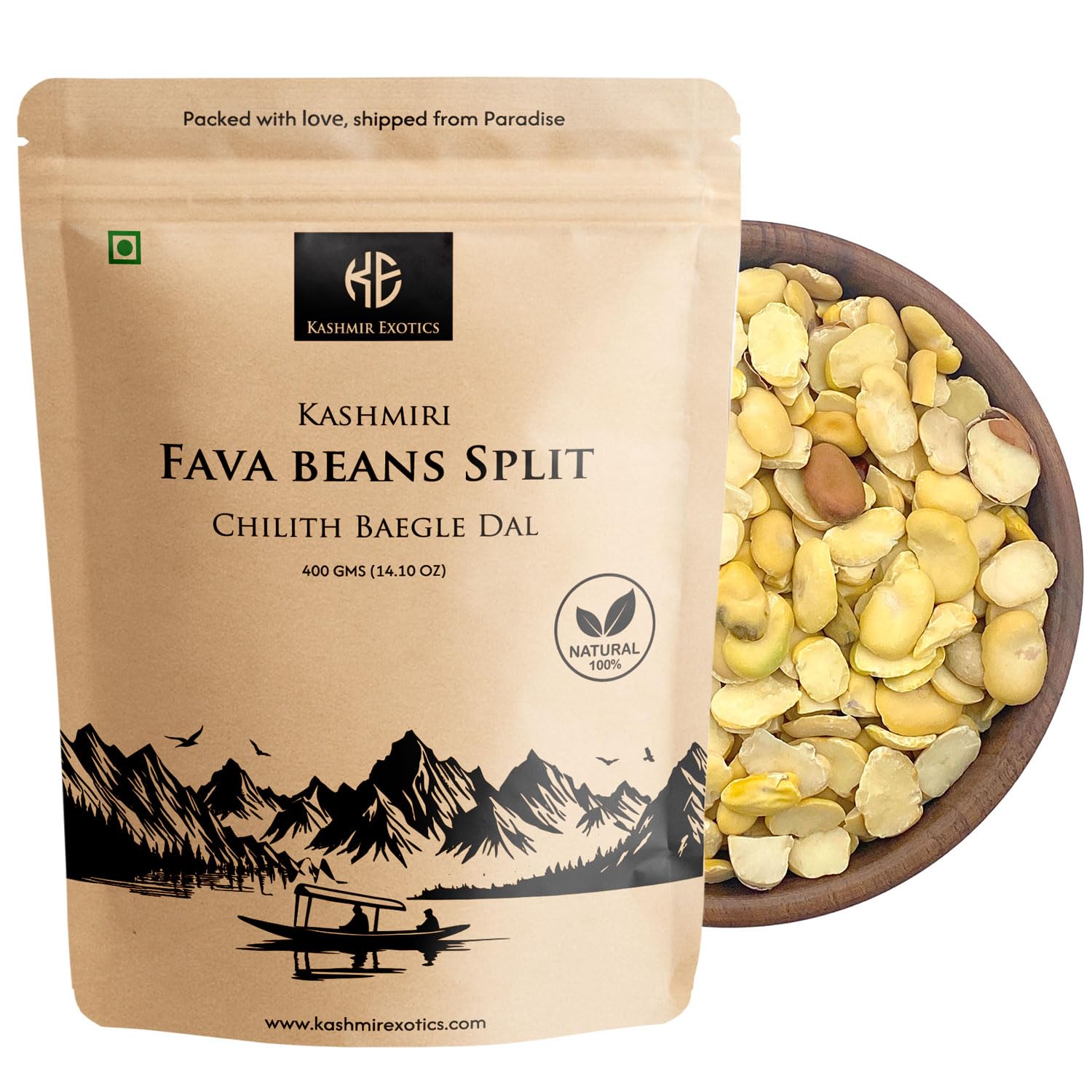 Kashmir Exotics Kashmiri Fava Beans Halved (Chilith Baegle Dal) 400g | Premium Split Beans | High Protein & Fiber | Quick Cooking, Authentic Kashmiri Pulses-image-36