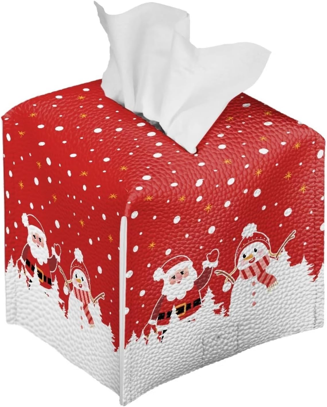 Sellikakes Santa Claus Snowman Tissue Box Cover Square Xmas