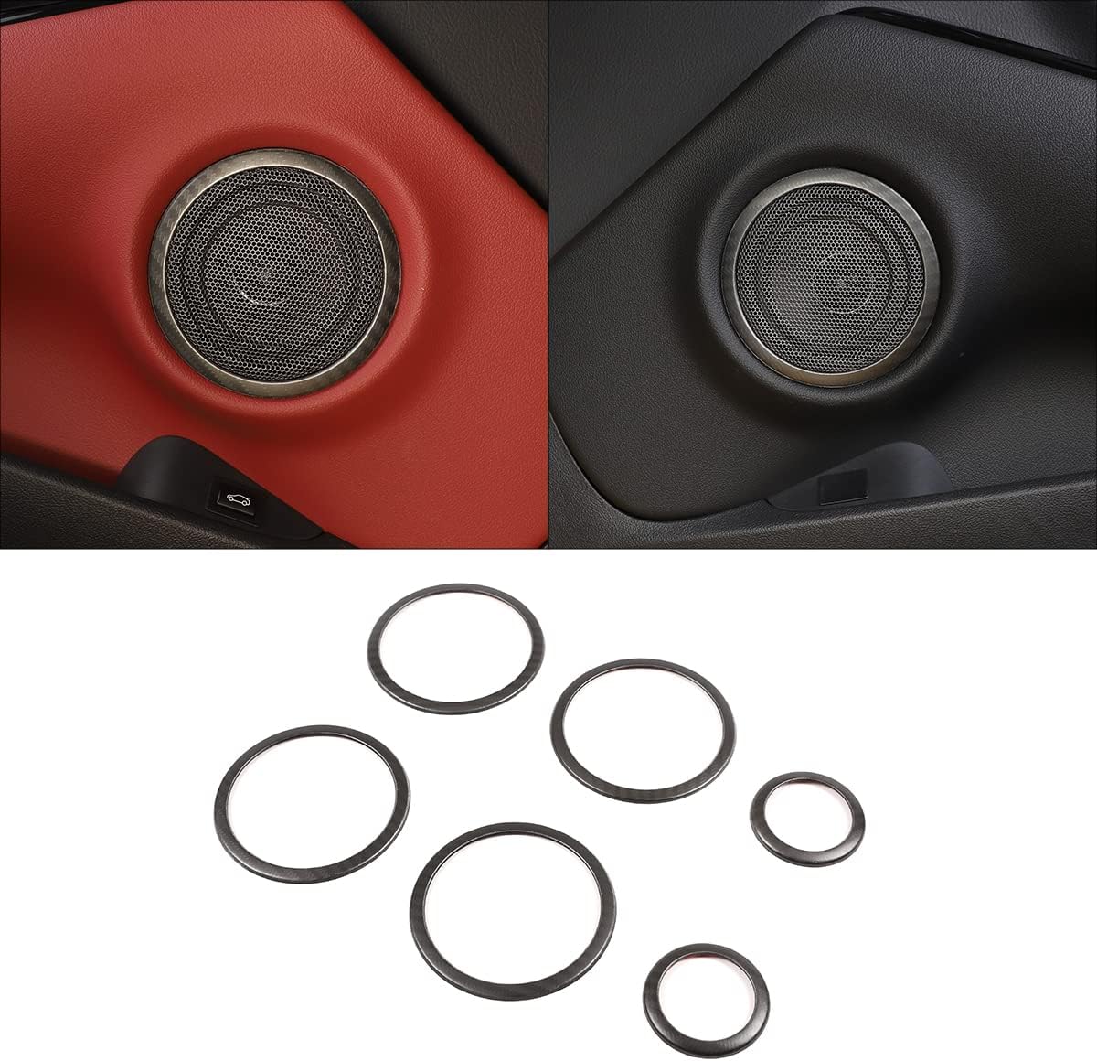Fit for Toyot@ Supr@ GR A90 A91 MK5 2019-2024 Car Horn Ring Cover, Speaker Decoration Cover Trim, Horn Ring Cover for Car Interior Accessories, 6 PCS (Red)