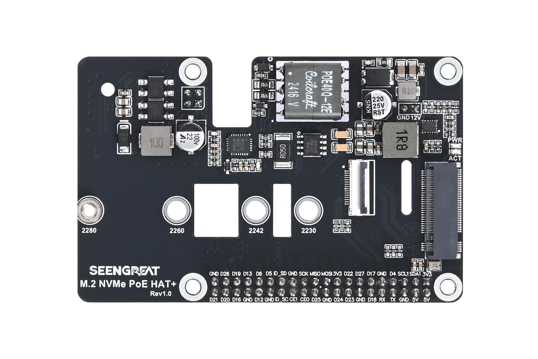FATTA PIattaforma M.2 NVMe PoE per Raspberry Pi 5 - Dettaglio