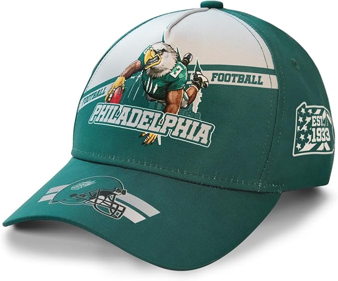 Football City Silhouette Baseball Cap for Men Women, Adjustable Print Hat Fans Gifts, Game Day Headwear