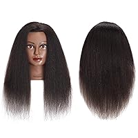 Vista 2 de Traininghead - Cabeza de maniquí de cabello 100% real, cabeza de entrenamiento, cabeza de muñeca de cosmetología, cabeza de maniquí de práctica