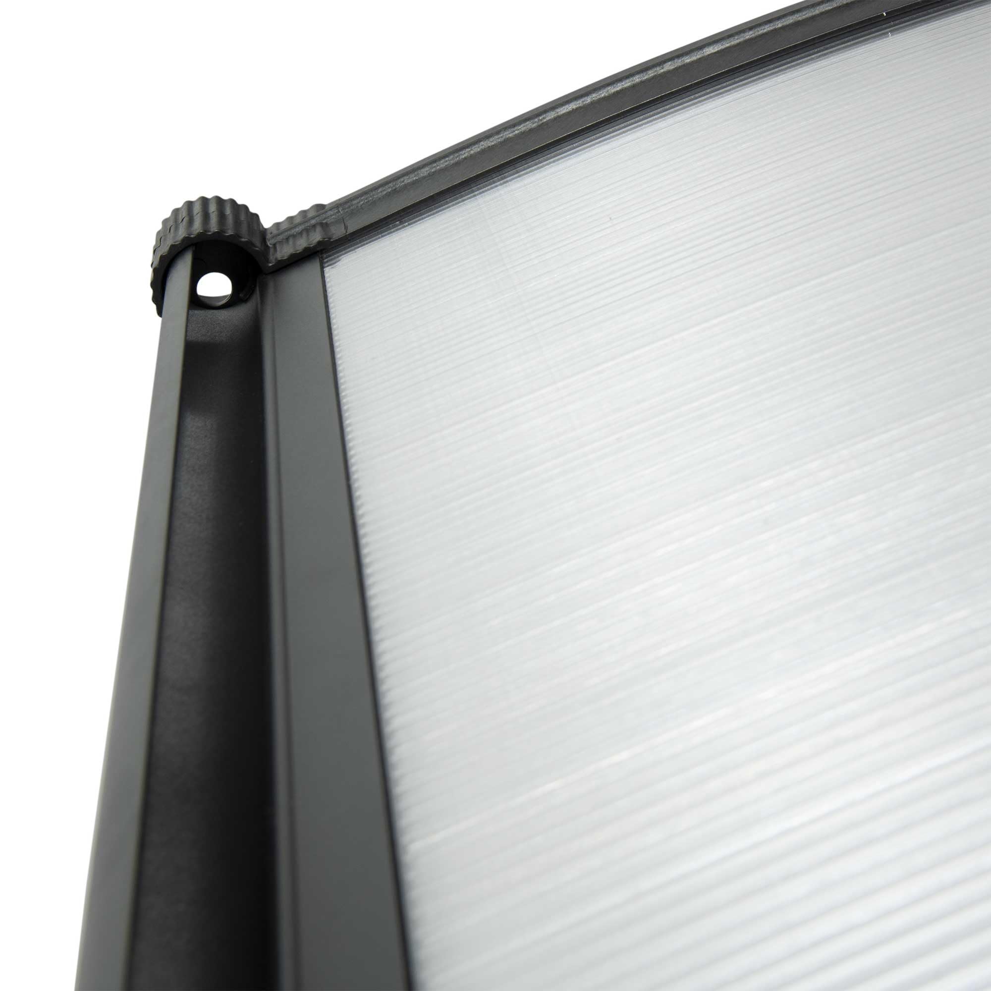 WERKA PRO Marquise en Polycarbonate Forme Arrondie 80 x 150 cm 5 mm Noir