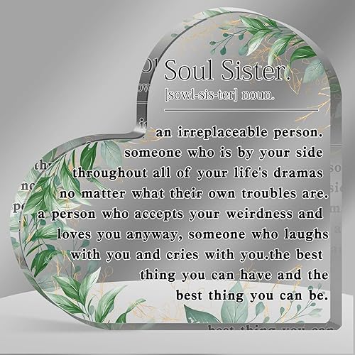 Regalos para hermanas de hermana, recuerdo de corazón acrílico, regalos de cumpleaños para hermanas de hermanas, regalos significativos para