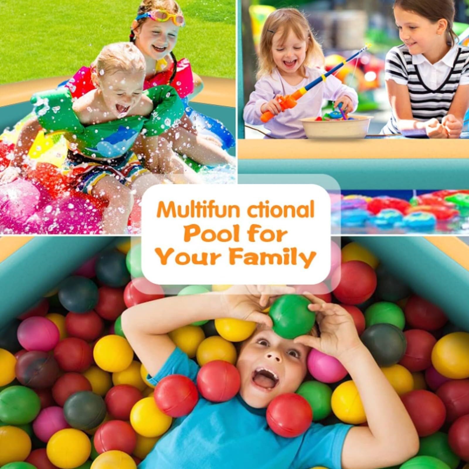 Nadmuchiwany basen dla dzieci Super duży dorosły Outdoor Zagęszczone rodzinne wiosłowanie pływackie Graj Baby Garden Backyard Przenośne przechowywanie Szybkie drenażowe pudełko z zabawkami z piasku Wi