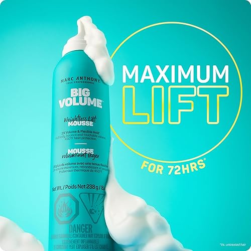 Miniatura 2 de Marc Anthony Mousse de Cabello de Gran Volumen para Cabello Fino y Delgado - Estilizador de Cabello Ligero Voluminizador con Sujeción Flexible para