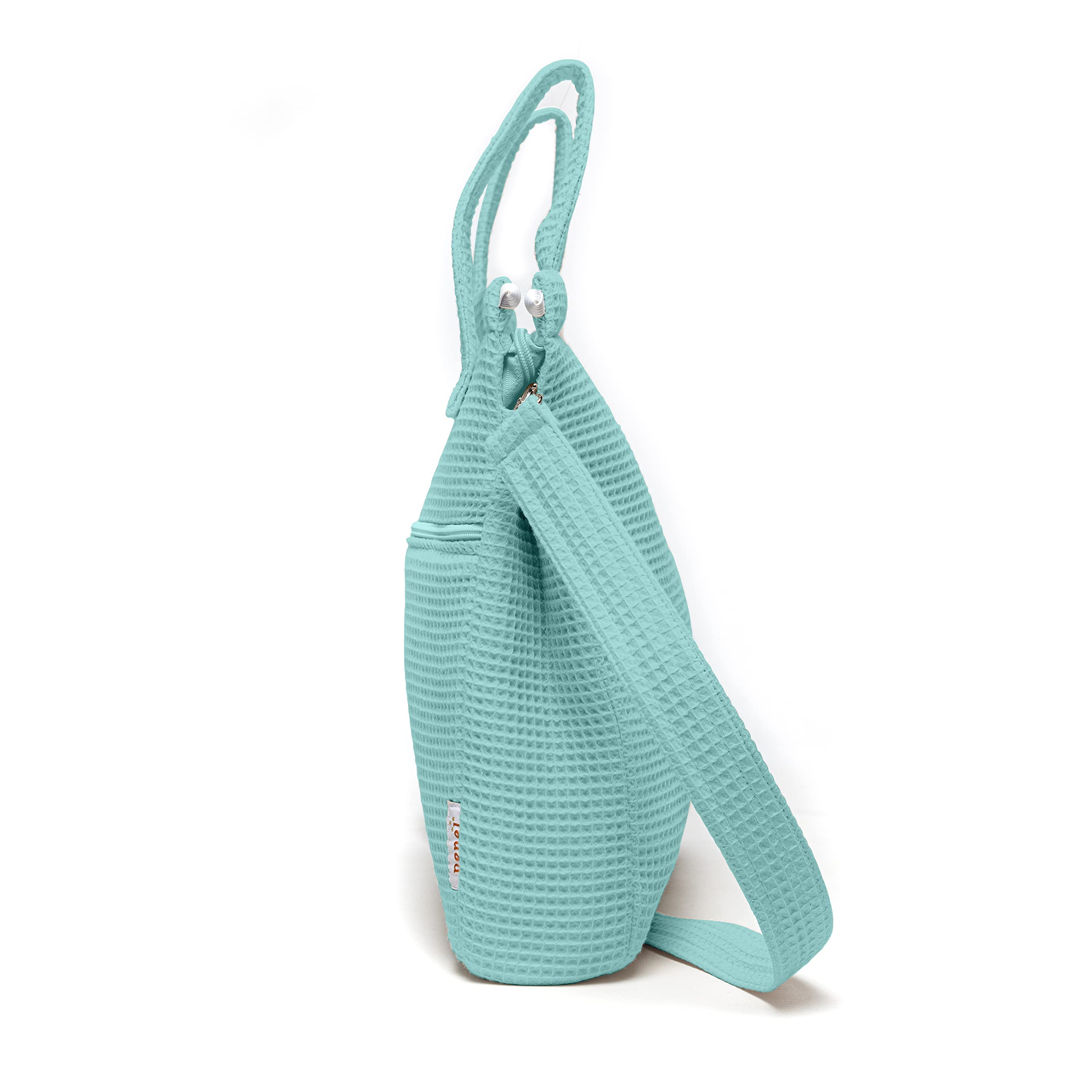 Conjunto de Saco Silla de paseo Universal + Bolso Panera Personalizada – Conjunto Saco Universal + Talega o bolsa para carrito bordada con nombre – Gofre - Waffle – Nenel (Verde agua)