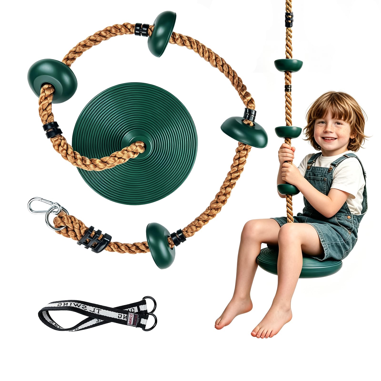 Columpio de Cuerda de Escalada, Columpios árbo con Plataforma para Niños con Cuerda Ajustable Carga Máxima 200kg Columpio Infantil Interior Exterior para Jardines Parques Infantiles